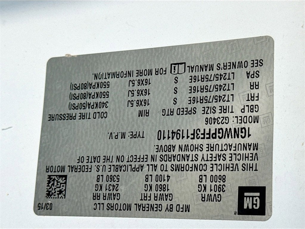 2015 Chevrolet Express Passenger 2500 LS