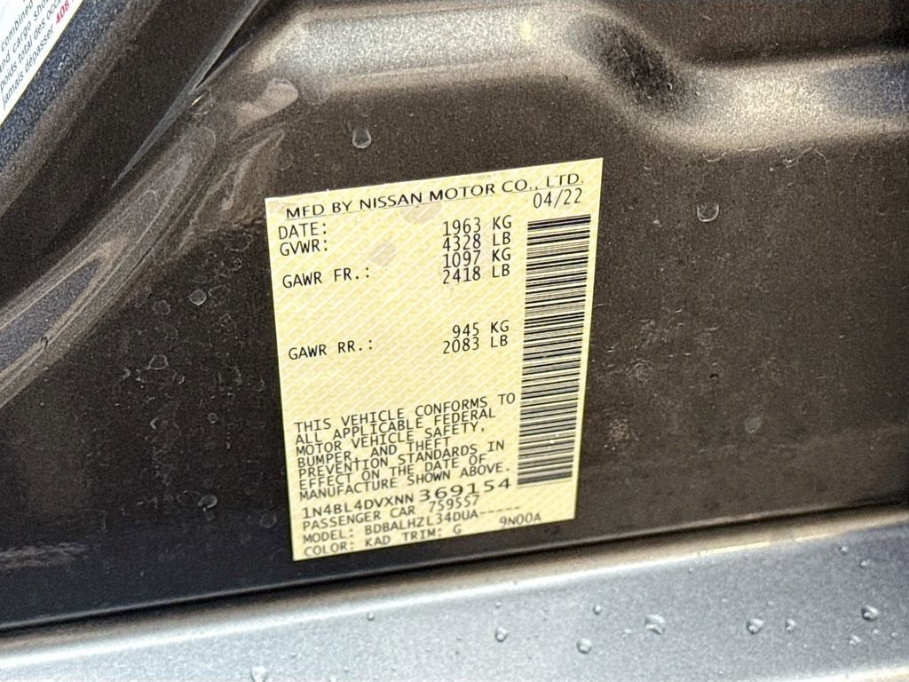 2022 Nissan Altima 2.5 SV