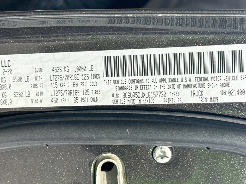 2020 RAM 2500 Big Horn Crew Cab 4x4 6'4" Box