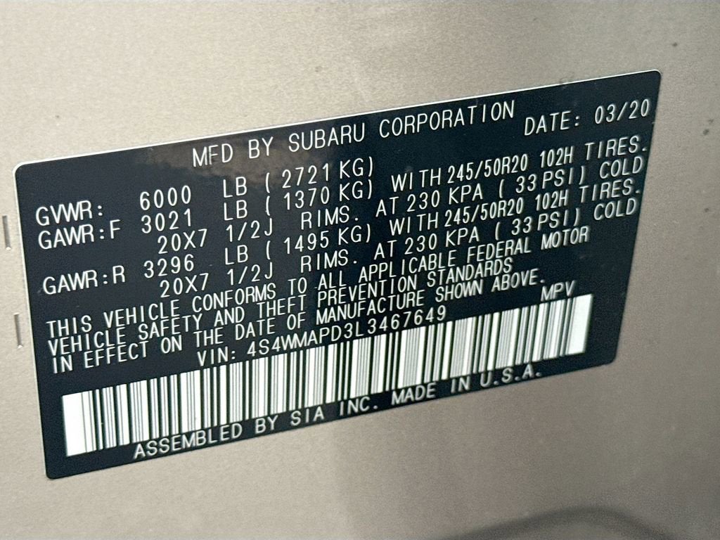 2020 Subaru Ascent Limited