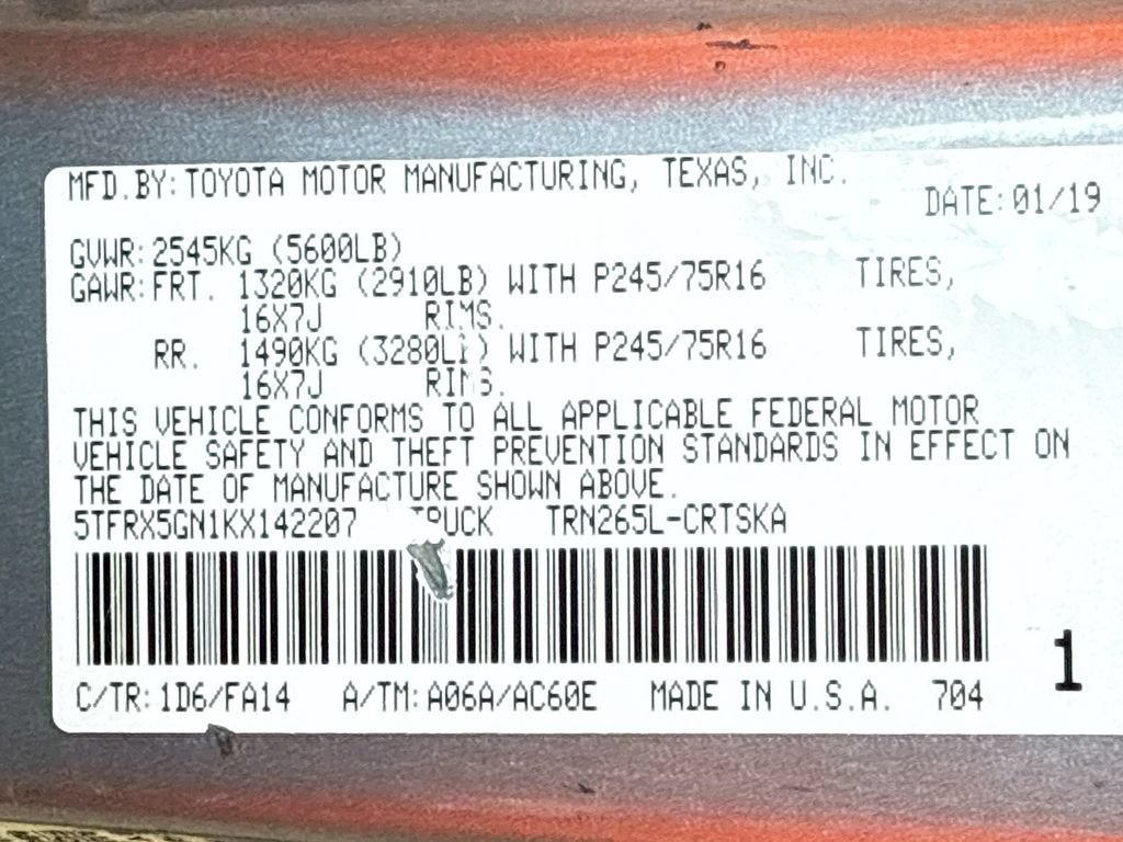 2019 Toyota Tacoma 2WD SR