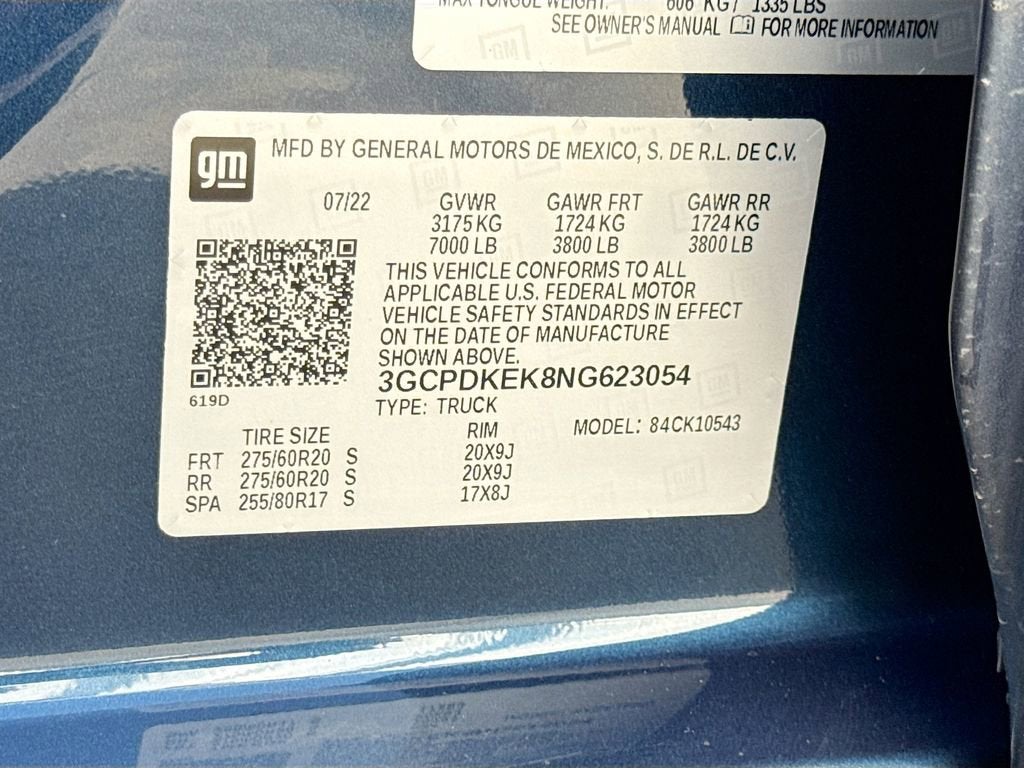 2022 Chevrolet Silverado 1500 LT (2FL)