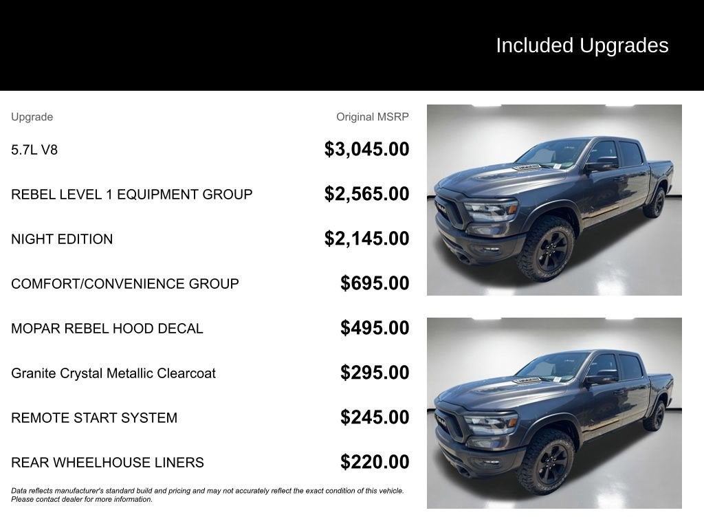 2023 RAM 1500 Rebel Crew Cab 4x4 5'7" Box