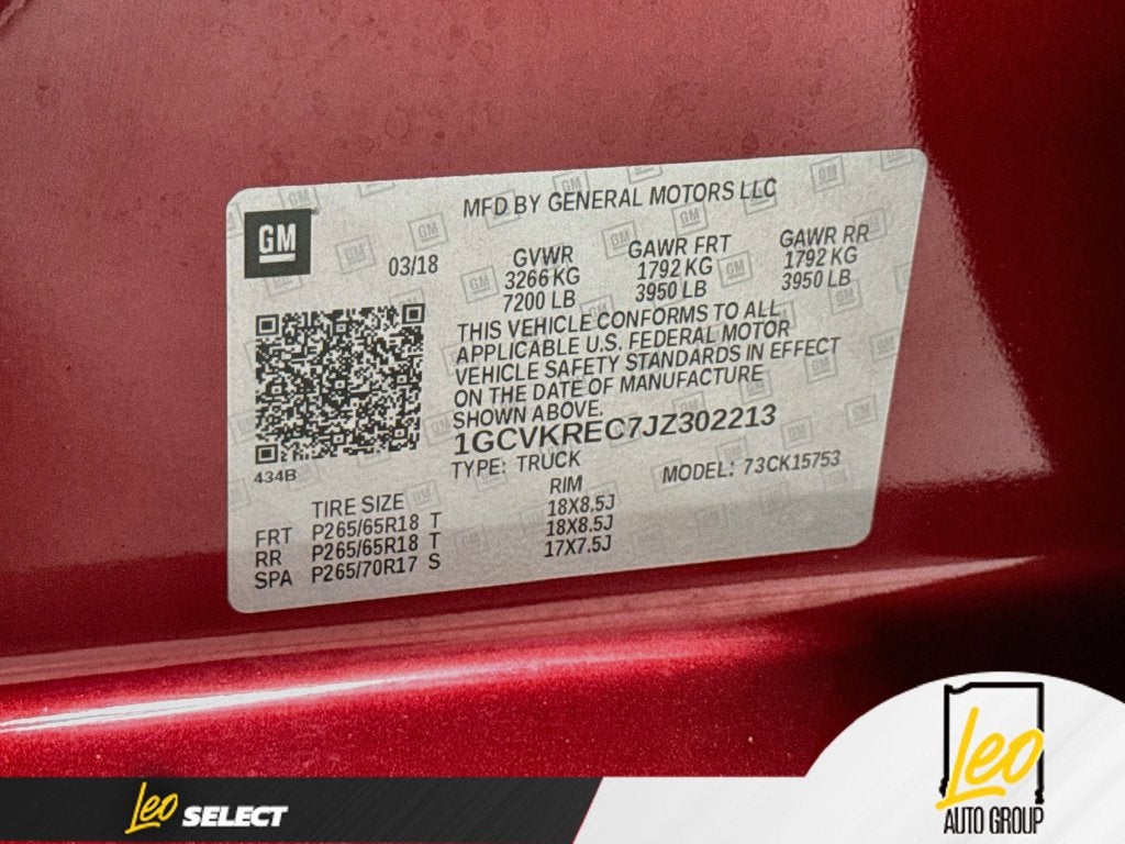 2018 Chevrolet Silverado 1500 LT