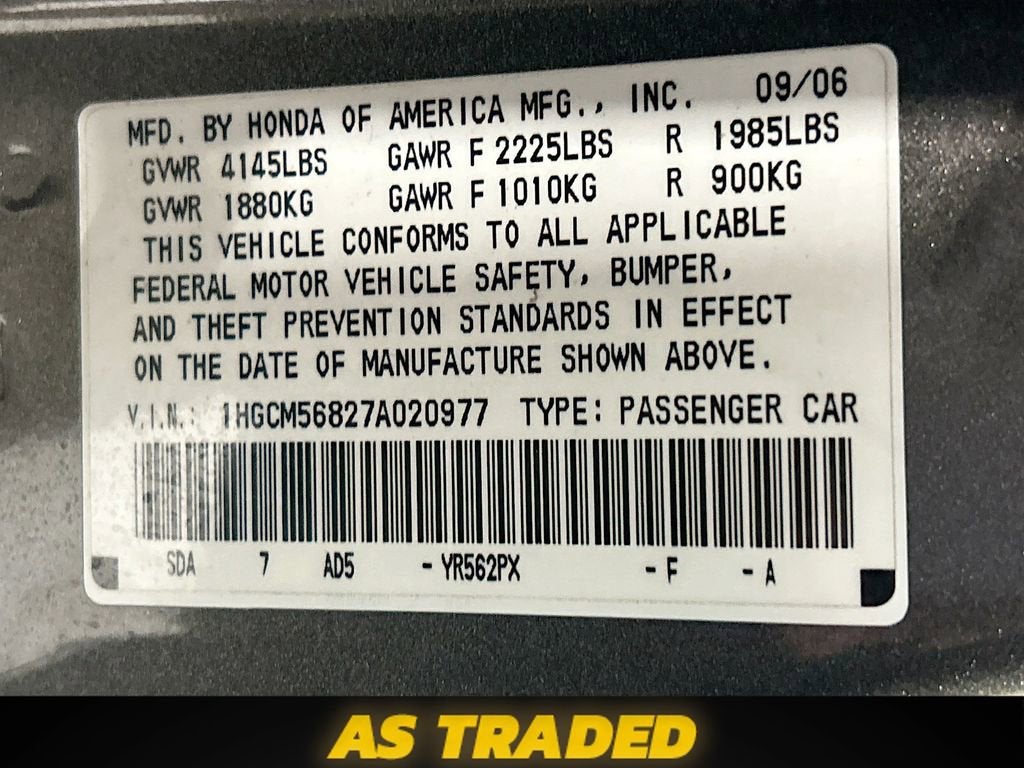 2007 Honda Accord Sdn EX-L