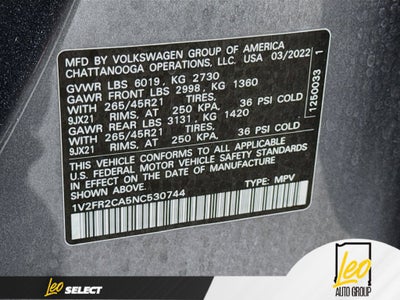 2022 Volkswagen Atlas 3.6L V6 SEL Premium R-Line