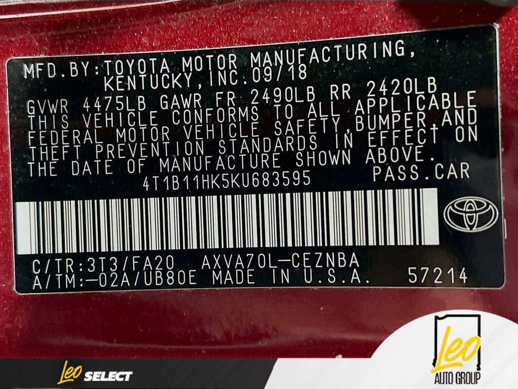 2019 Toyota Camry LE