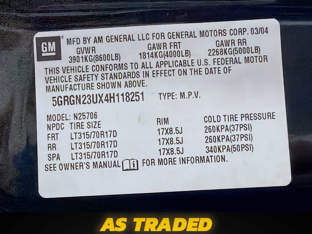 2004 HUMMER H2 4dr Wgn